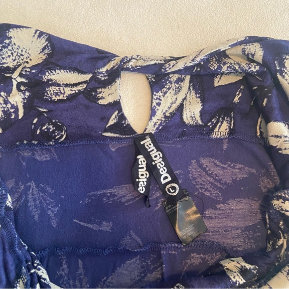 Desigual Blue White slim Midi Dress - Picture 5 of 6